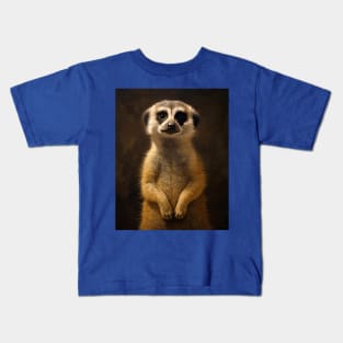 Amazing Zoo Meerkat: A Hyperrealistic Oil Painting Kids T-Shirt